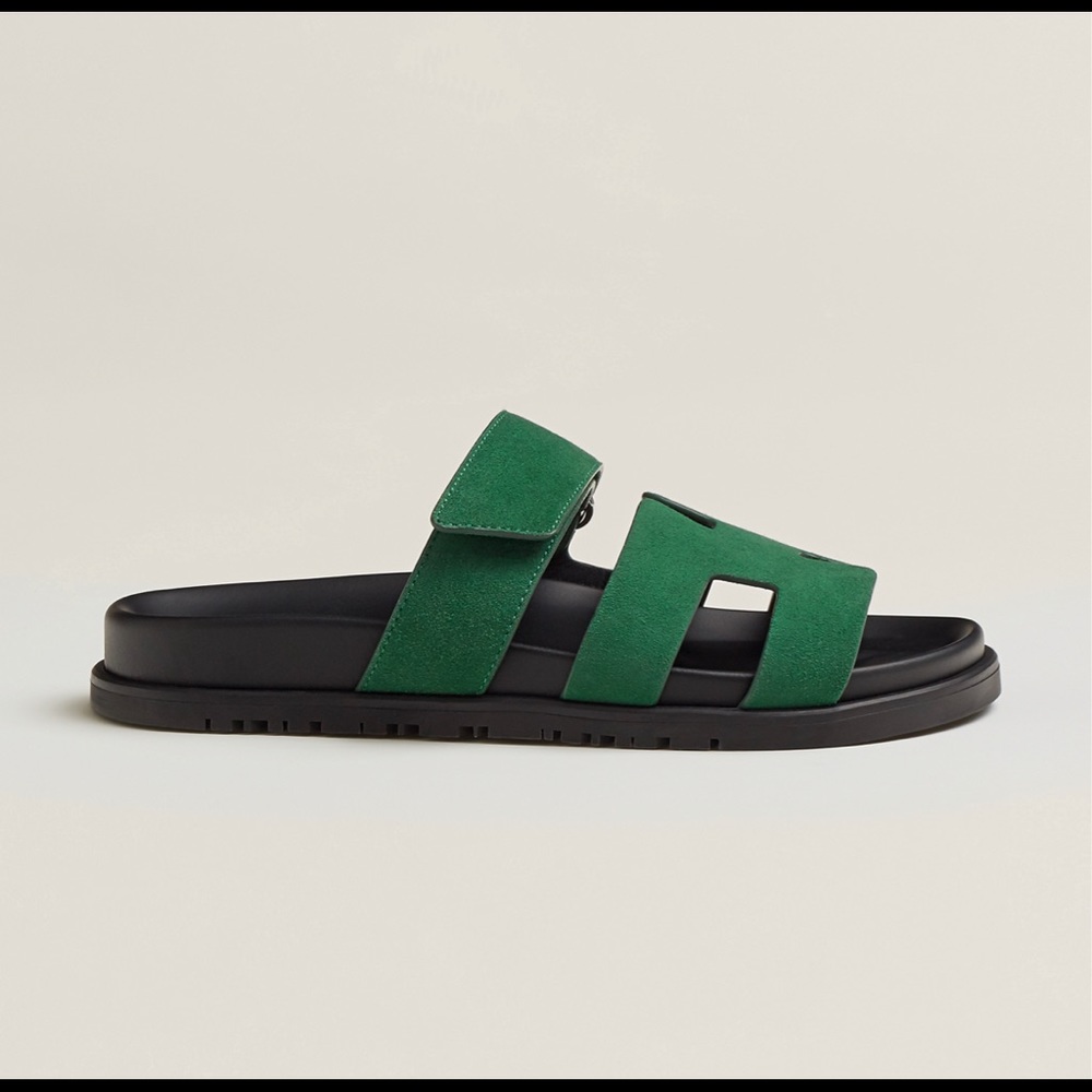 HERMES CHYPRE Vert Électrique SANDALS SIZE 38 - Picture 2 of 4